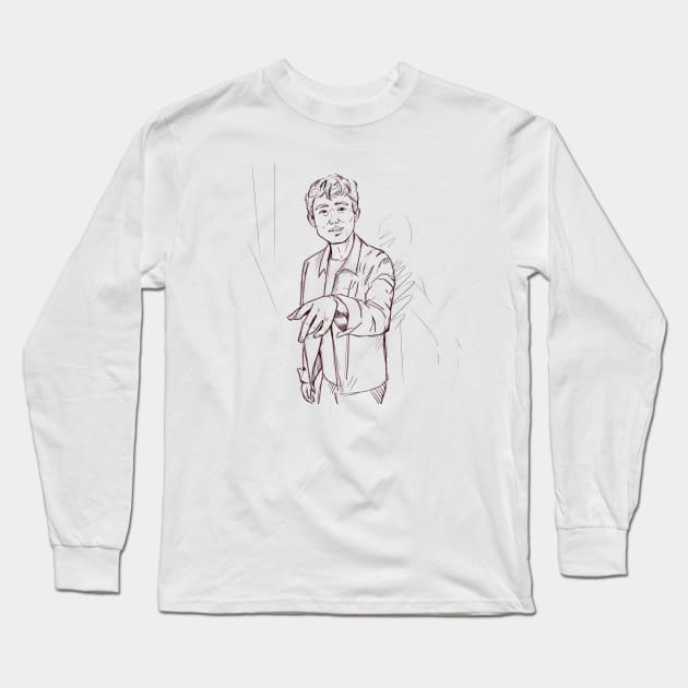 Justin Min / Ben Hargreeves Line Art Long Sleeve T-Shirt by brainbag